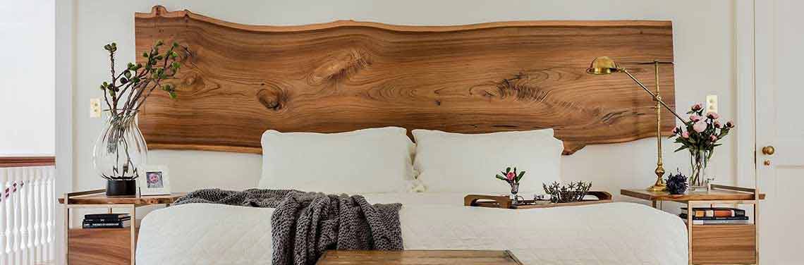мебель из слэба натурального дерева: кровать из слэба