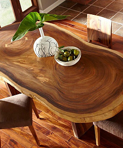 стол в стиле лофт из поперечного спила дерева