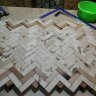 Столешница из деревянных и фанерных брусков - столешница из брусков фанеры и дерева в процессе изготовления