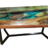 Большой стол из слэба дуба с эпоксидной рекой - Большой стол из слэба дуба с эпоксидной рекой