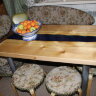 Стол из слэба кедра с заливкой реки из эпоксидной смолы - Кухонный стол из слэба кедра с заливкой реки из эпоксидной смолы